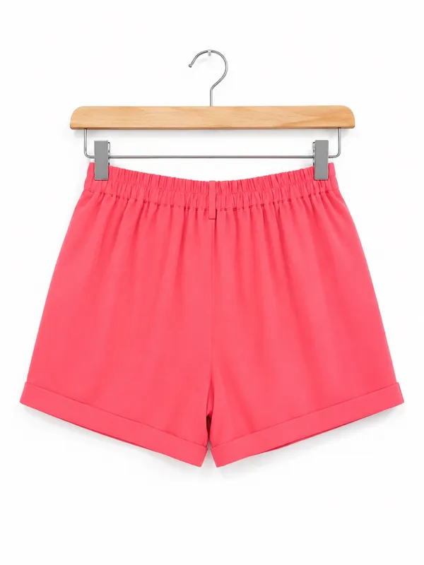 High-Rise Neon Pink Tailored Bermuda Shorts - Image 3
