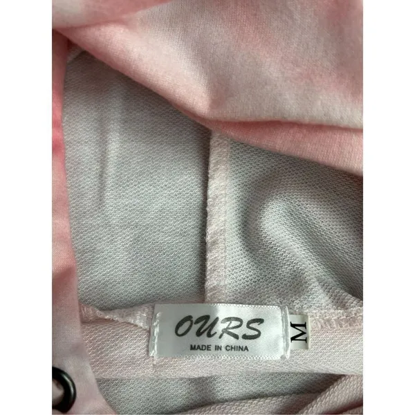 Ours size medium pink and blue tie dye light weight hoodie - Image 2