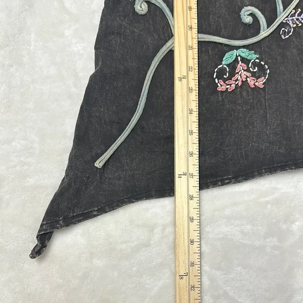 Black Asymmetrical Embellished Sleeveless Tank Top - Image 5