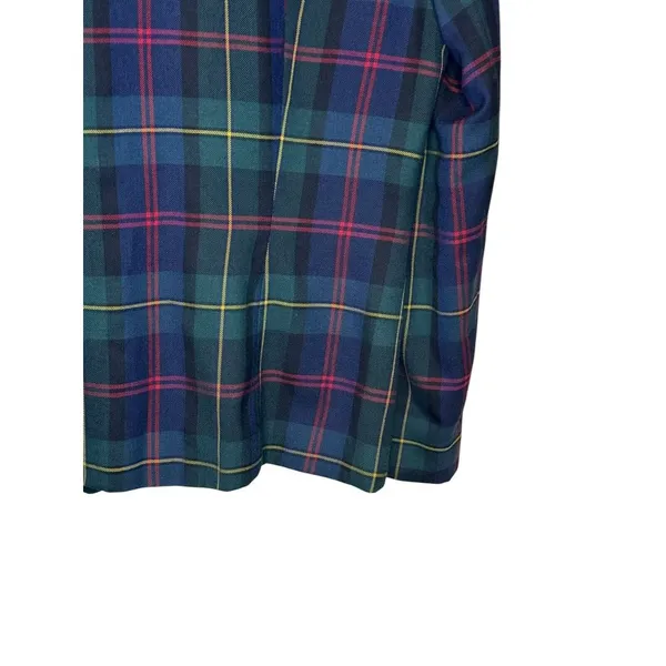 J.G. Hook Women Blazer Jacket 100% Wool Vintage 90's‎ Plaid Lined Full Zip Sz. 8 - Image 8