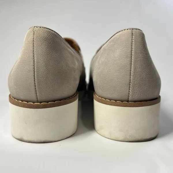 Franco Sarto Slip On Platform Loafers Womens 8M Taupe‎ Leather Casual Shoes - Image 7
