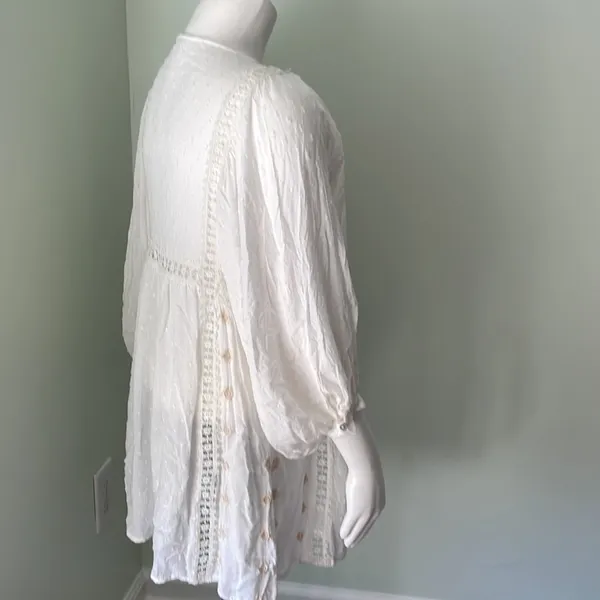 Free People Charlotte Swiss-Dot Tunic Dress Ivory - Image 9