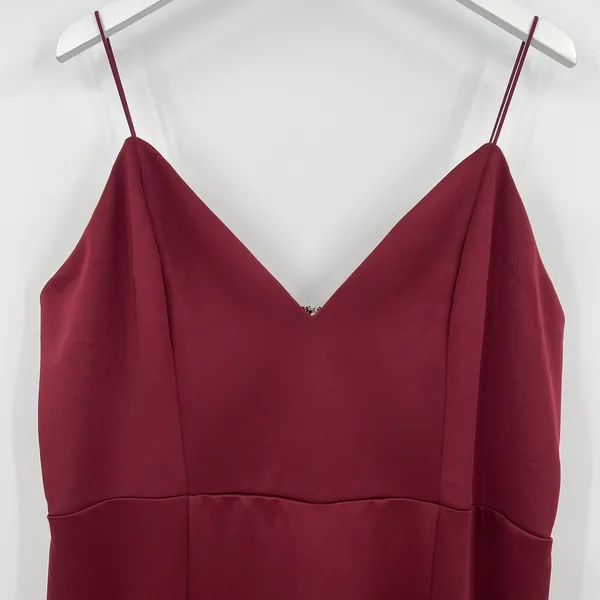 Showpo Big Ideas Midi Dress Size 16 Red Cocktail Thigh Leg Slit Bodycon S005820‎ - Image 3