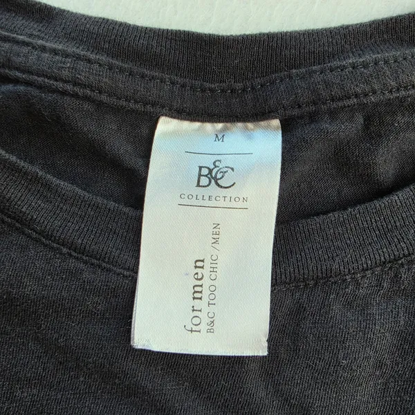B&C Collection Hes Wireless Bird‎ Graphic T-Shirt Charcoal Black Cotton BC0099 M - Image 2
