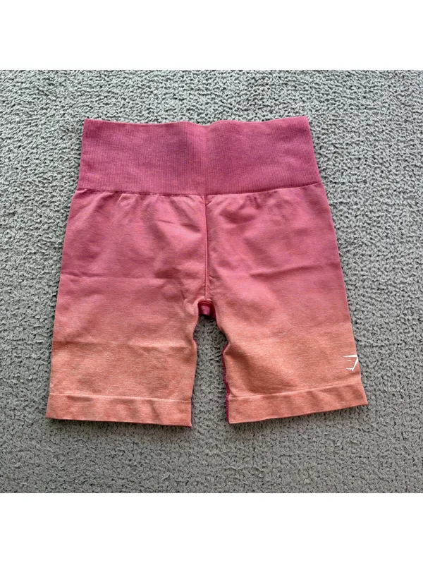 Gymshark Adapt Ombre Seamless Cycling Shorts Women’s S Pink Red High Rise - Image 2