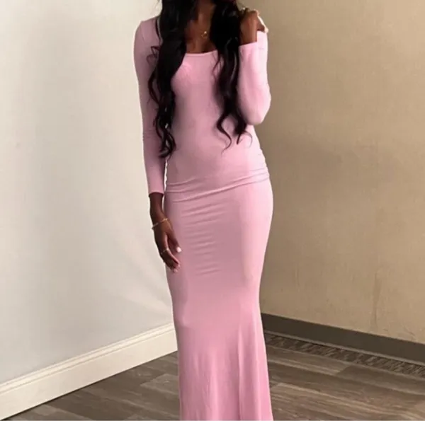 SKIMS Petite Soft Lounge Long Sleeve Maxi Dress - Image 2