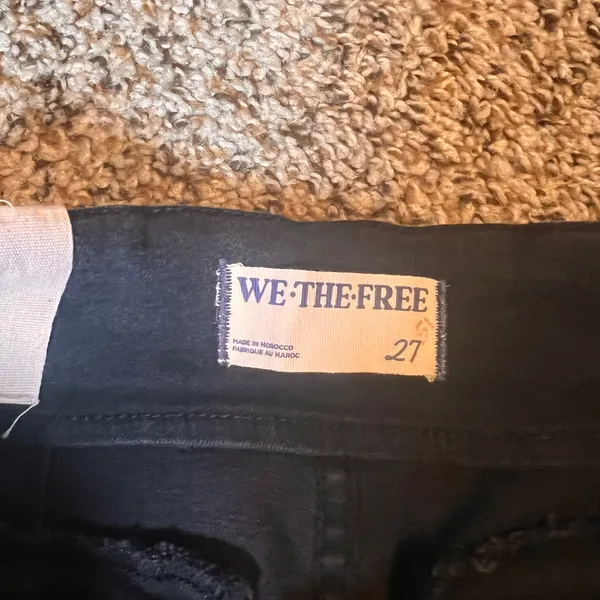We The Free Bella Moto Mid Rise‎ Skinny Jeans Black Zipper Detail Size 27 - Image 3