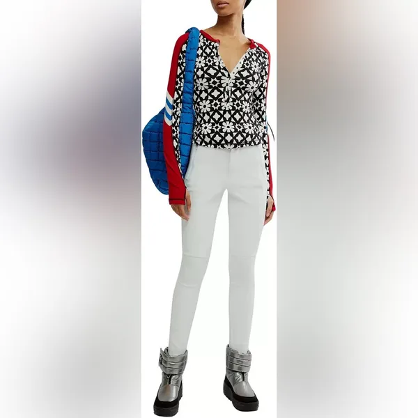 NWT FREE PEOPLE FP Movement Women's Kick Off Printed Layer Top in Aspen Onyx - Image 2