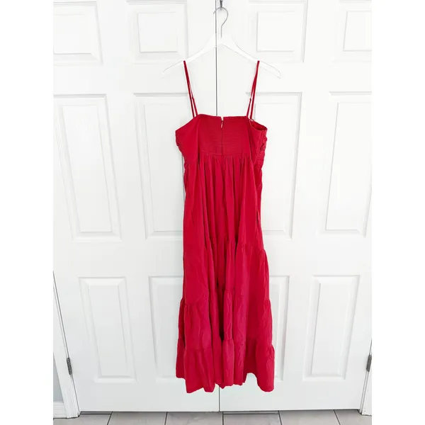 Abercrombie & Fitch Emerson Red Tiered Maxi Dress Strapless Convertible Resort - Image 7