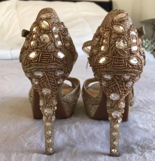 Gianni Bini Gold Sequin Heels - Image 6