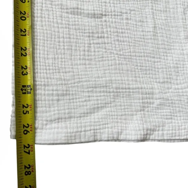 SHEIN Women White 100% Cotton Gauze Wide Leg Drawstring Pants Size Medium | 0159 - Image 6