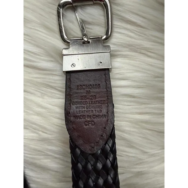 Chaps Black  Leather Belt with Silver Buckle - Image 4
