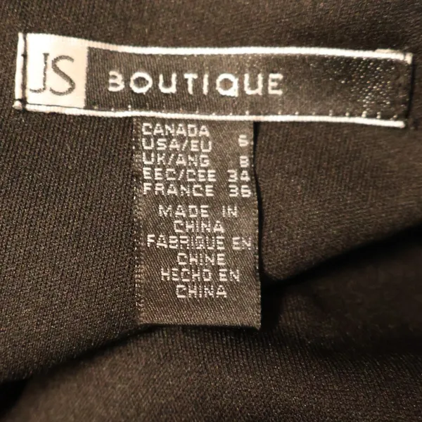 JS Boutique Beaded Halter Neck Cocktail Dress‎ Womens Size 6 Black Chiffon LBD - Image 3