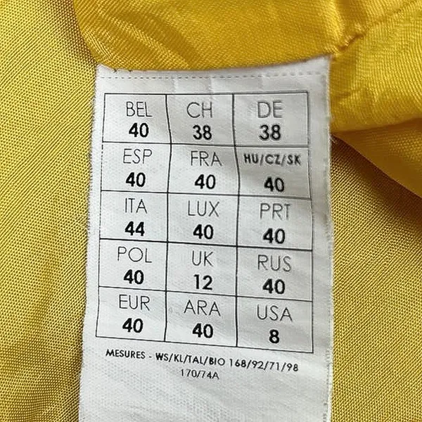 Promod Mustard Yellow Zip Front Pencil Straight Mini Athletic Golf Skirt Size 8 - Image 7