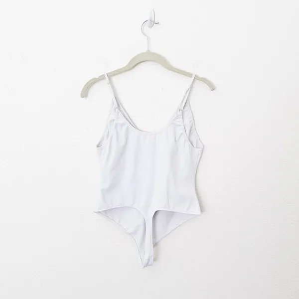 [Free People] White Rosie Duo Bodysuit One-Piece V-Neck Casual Top Size Medium M - Image 4