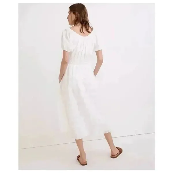 Madewell Women's Sophia Midi Dress in Seersucker Check size XS #1830 - Image 2