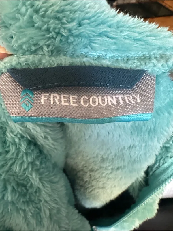 Free Country Teal Plush Fleece Vest L Cozy High Collar Full Zip Outdoor Layer - Image 5