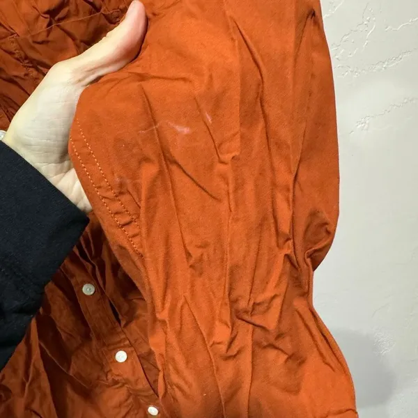 Aritzia New Wilfred Free Relaxed Poplin Shirt Copper Red Size Small - Image 5