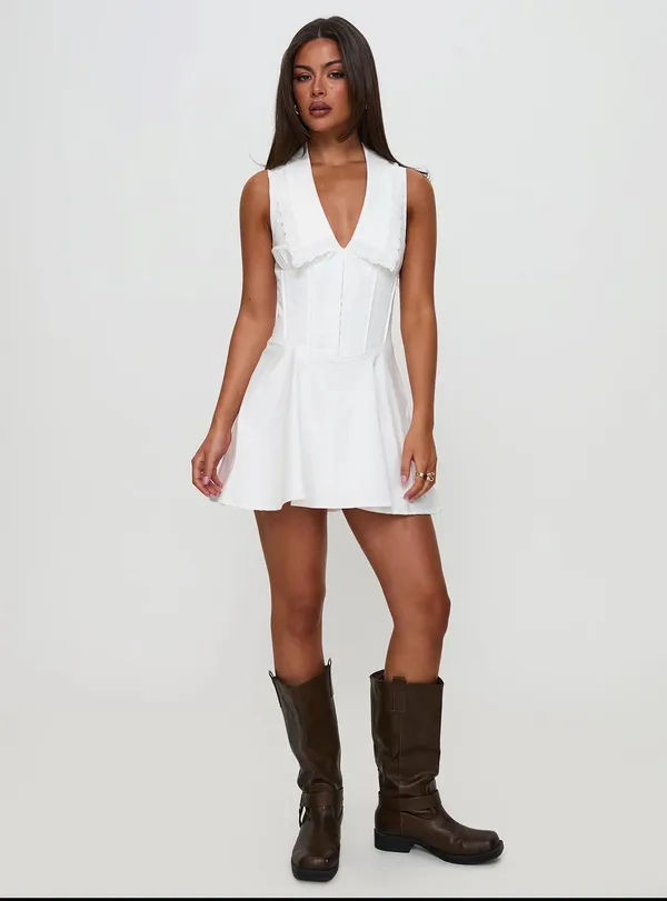 Princess Polly Dress White Mini - Image 3