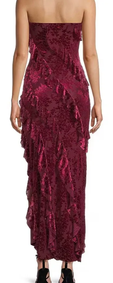 Marshalls Wine Velvet Desire Maxi Dress - Image 3