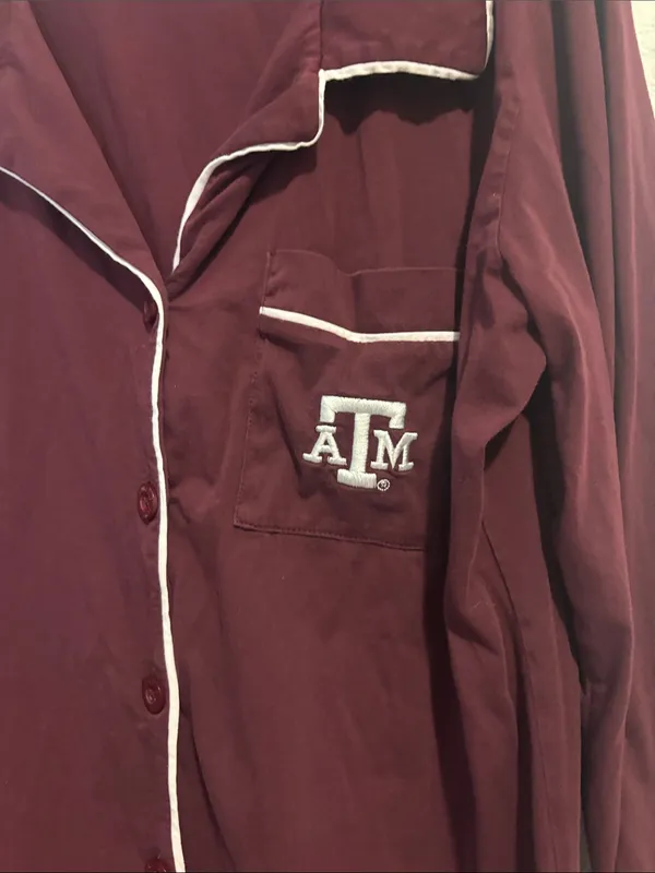 Women's Maroon Pajama Nightshirt with White Piping - Texas A&M Aggies XL - Image 3