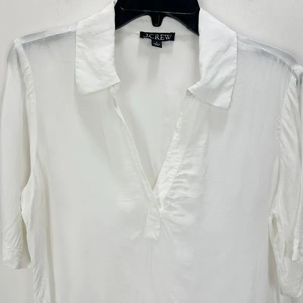 J.Crew Bungalow Popover Top Crepe De Chine Viscose Minimalist Ivory Small - Image 3