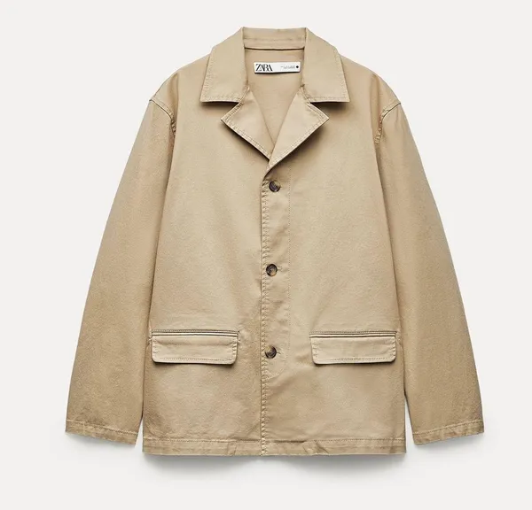 ZARA NWT WASHED TWILL BLAZER ZW COLLECTION. Size small - Image 3