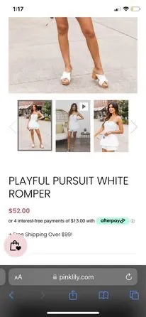 Pink Lily White Romper - Image 3