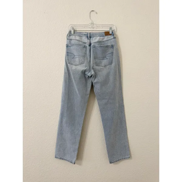 American Eagle 90s Straight Jean Light Wash High Rise Relaxed Denim Women's 4 - Image 3