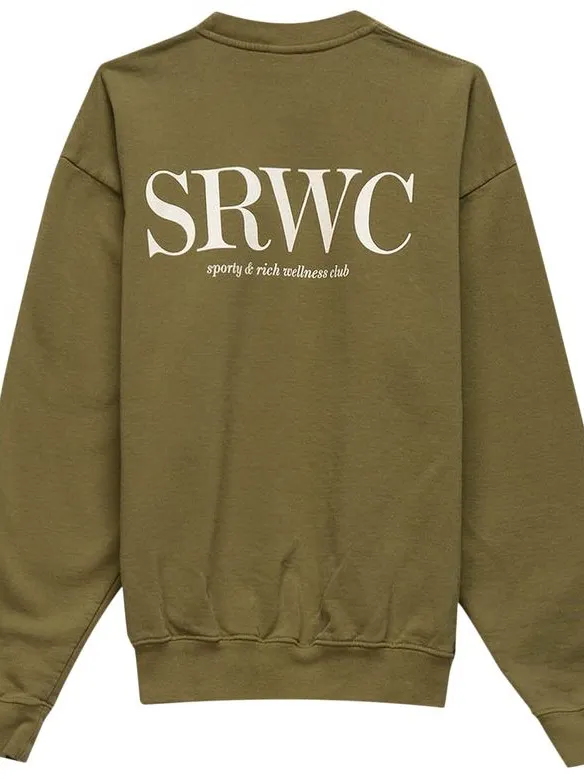 Sporty & Rich Olive Crewneck Sweatshirt - Image 2