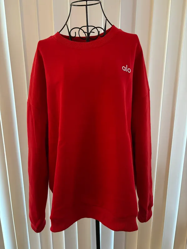 Alo Accolade Crewneck Pullover - Bold Red - Image 3