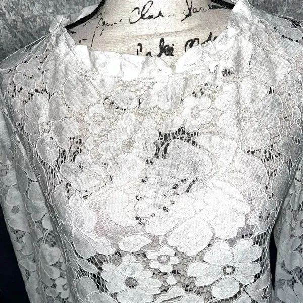 ‎OC Orderplus white lace blouse medium NWT White - Image 4