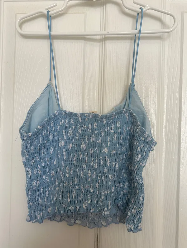 PacSun Tank Top LA Hearts Floral Blue - Image 3