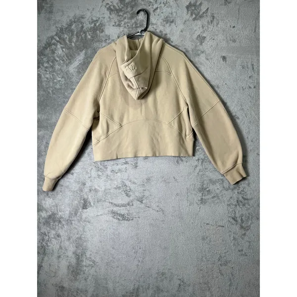 Lululemon Scuba Oversized 1/2 Zip Hoodie Sweatshirt Cream Fleece Pullover M/L - Image 3