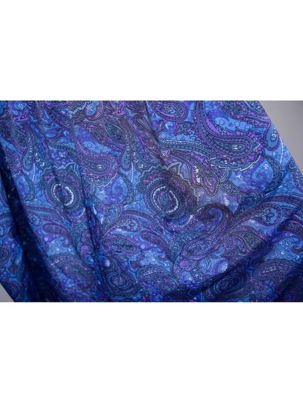 Venezia Jeans Blue Purple Paisley Print Stretch Skirt 90s Vintage Plus Sz 26/28 - Image 5