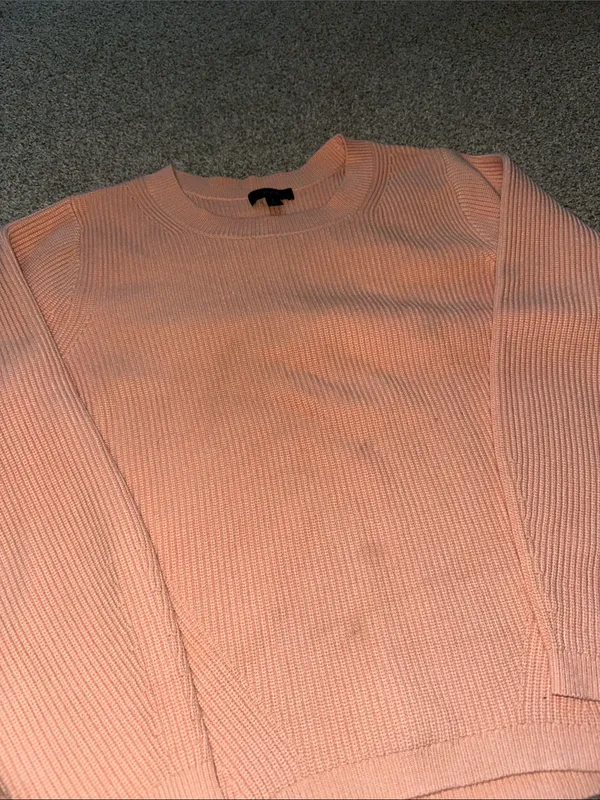 J. Crew Women's Peach Ribbed Stretch Crewneck Sweater - Image 4