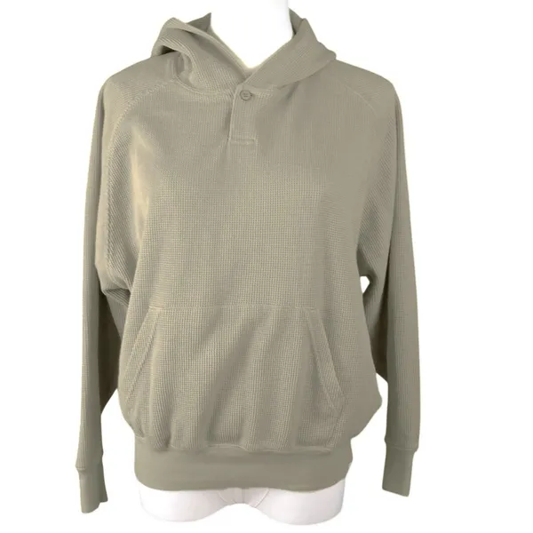 Essentials Fear of God Waffle Knit Henley Pocket Hoodie Sz 10 Unisex - Image 3