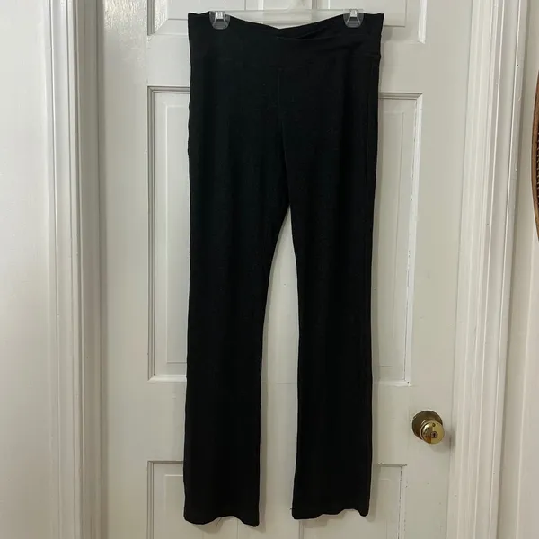 EILEEN FISHER Sz M Charcoal Heather‎ Knit Yoga Pants Lounge Straight Leg Comfy - Image 2