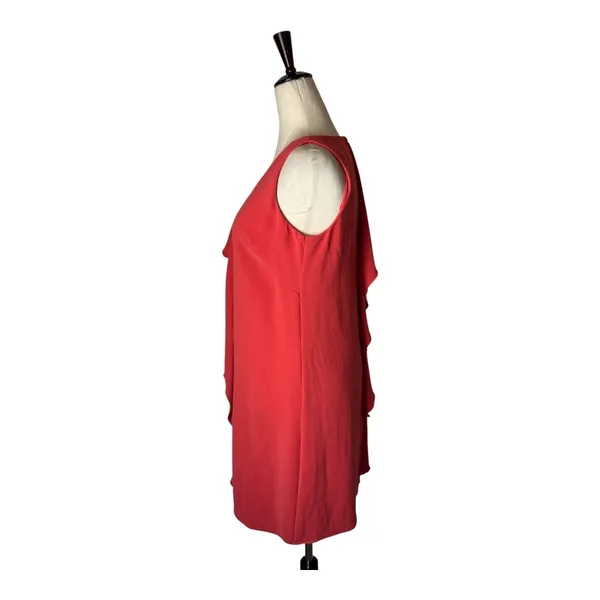 Adrianna Papell Dress Women 0‎ Pink Sleeveless Ruffle Front Party Cocktail Mini - Image 7