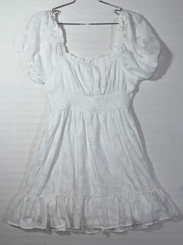Altard State Womens Elira Puff Sleeve Mini Dress Size M White - Image 2