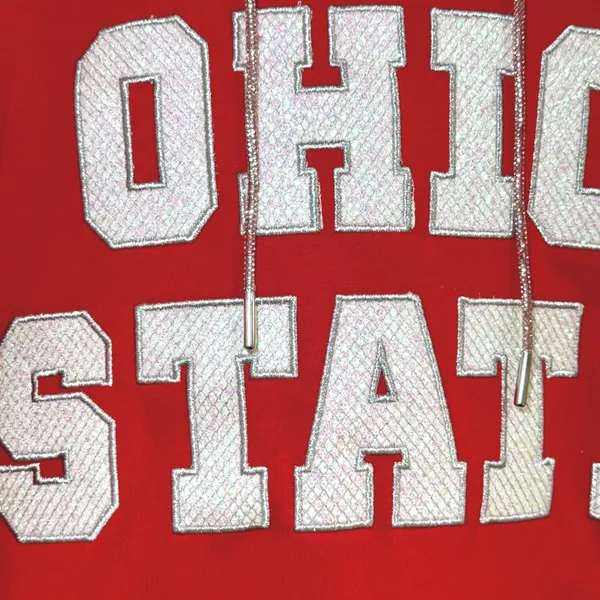 Colosseum Ohio State Buckeyes Womens S Rhinestone Drawstring Bling Hoodie NWT‎ - Image 2