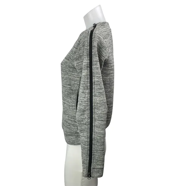 Lululemon Women's Gray Zipper Long Sleeves Heather Knit Pullover Sweater Top M - Image 2