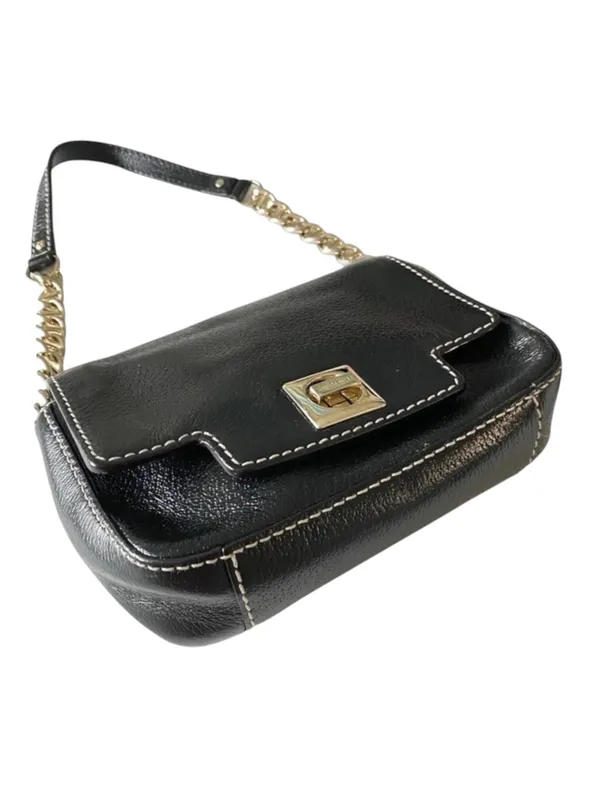 Kate Spade  Iconic Turnlock Gold Chain Handle Mini Bag Handbag  Black Leather - Image 4