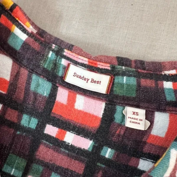 🔥🔥5 for $25🔥🔥Sunday best aritzia colorful plaid long sleeve button down shirt - Image 7