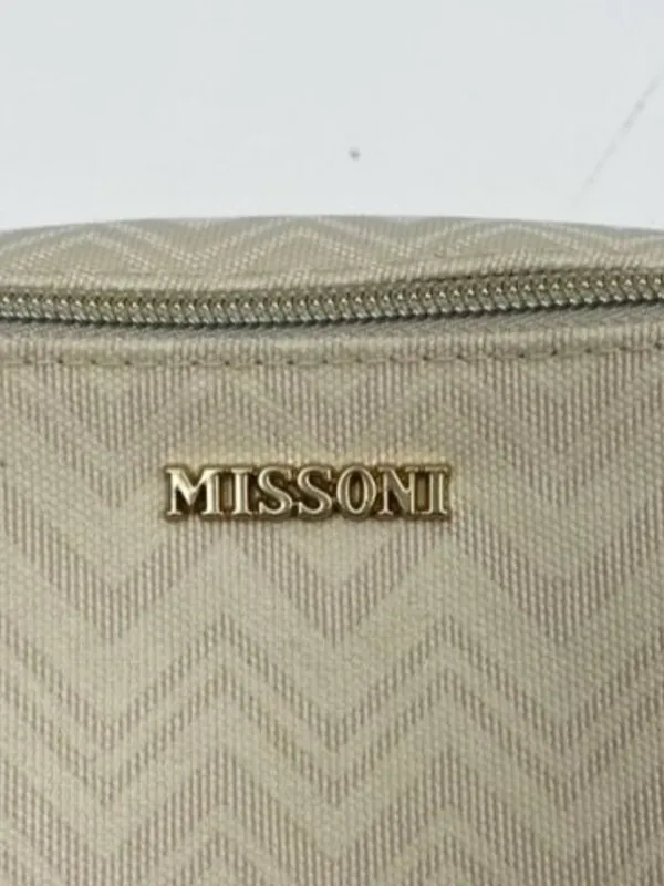 Missoni for delta Cream Chevron gold Logo Cosmetic Case vacation - Image 6