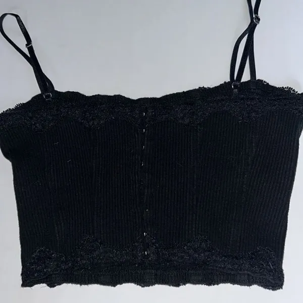 I.AM.GIA Lena Cropped Corset Cami with Lace Trim in Black Sz S NWOT - Image 6