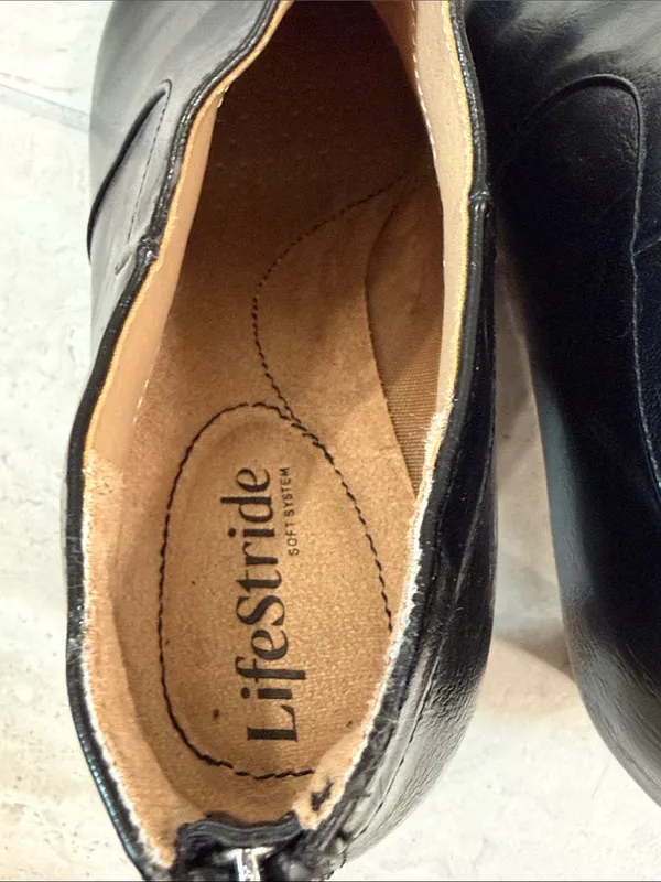 LifeStride NWOT Georgia Soft System black zip back boots size 6.5W flex soles - Image 7