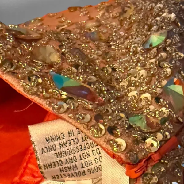 Riva Designs Strapless Prom‎ Dress With Train & Rhinestones - Image 8