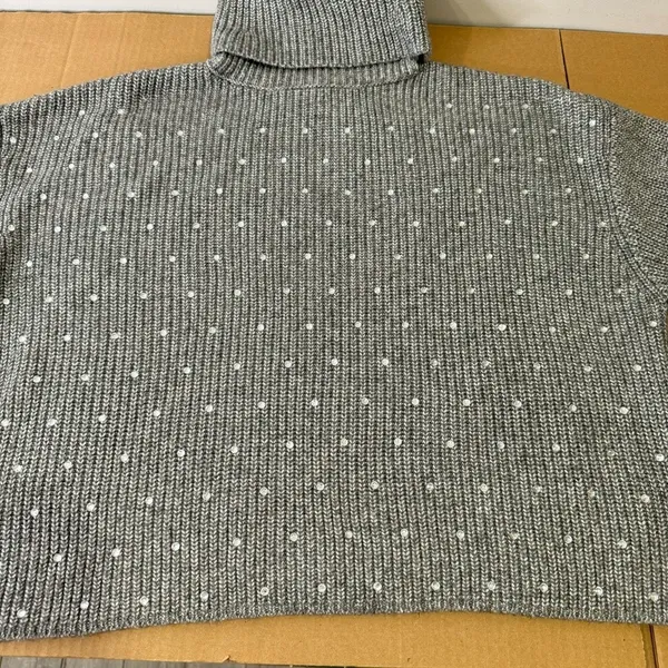 NWT Steve Madden Rhinestoned Astro Sweater Oversized Turtle Neck‎ Knit Sweater - Image 4