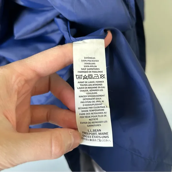 L.L. Bean H2OFF Raincoat PrimaLoft Lined Blue Size XL Windproof Waterproof - Image 10